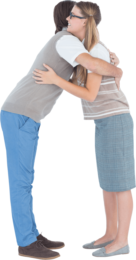 Transparent Background of Geeky Couple Hugging - Download Free Stock Images Pikwizard.com
