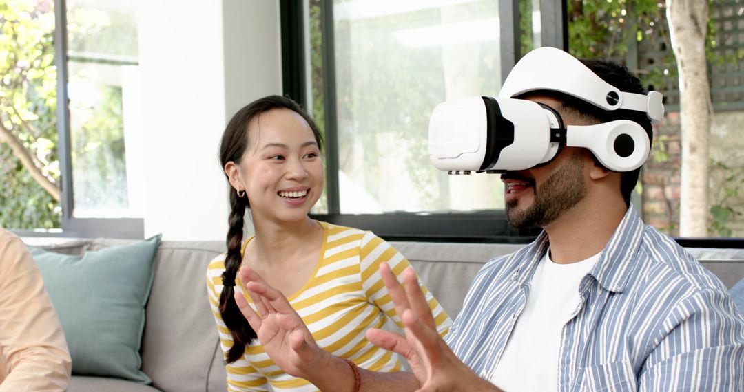 Friends Bonding Over Virtual Reality at Home