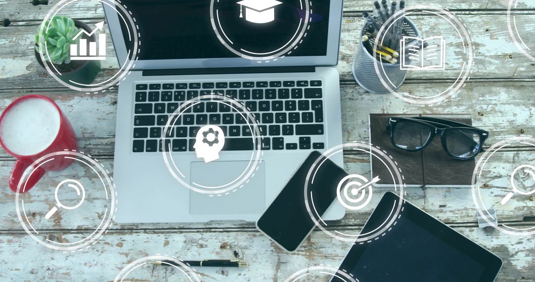 Tech Infused Workspace with Digital Innovative Elements