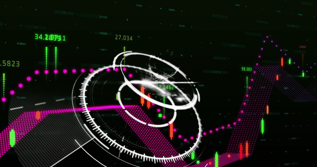 Digital Globe Over Financial Data Analytics and Stock Chart