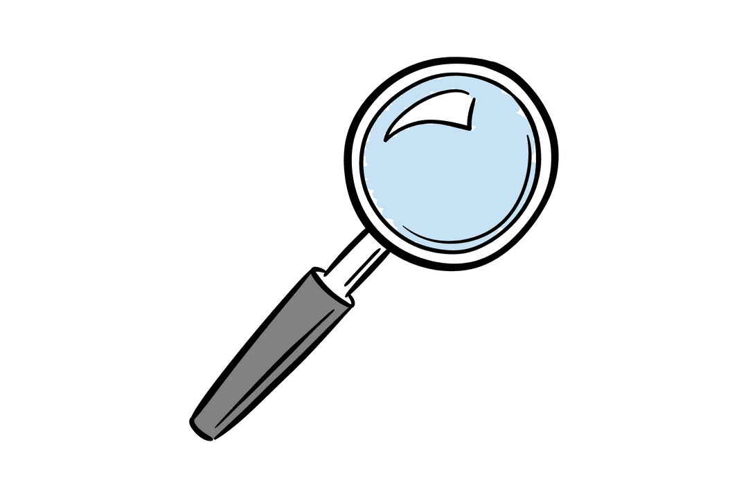Transparent Magnifying Glass Illustration on White Background