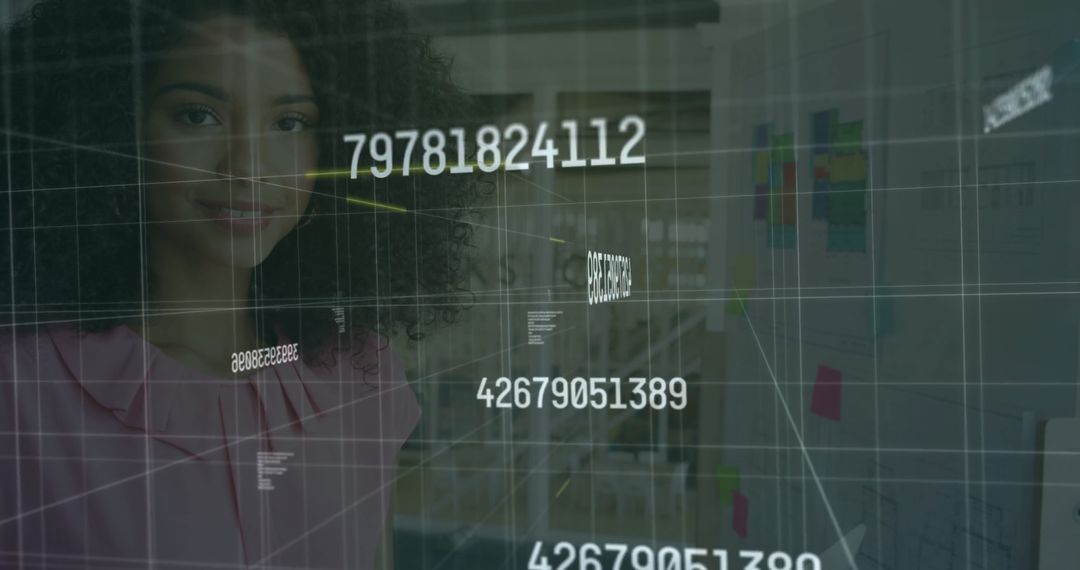 Businesswoman Analyzing Data in Innovative Tech Environment