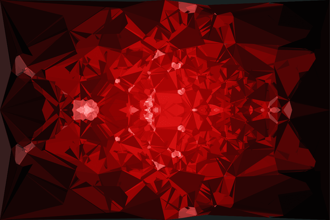 Digital Red Geometric Abstract on Transparent Background