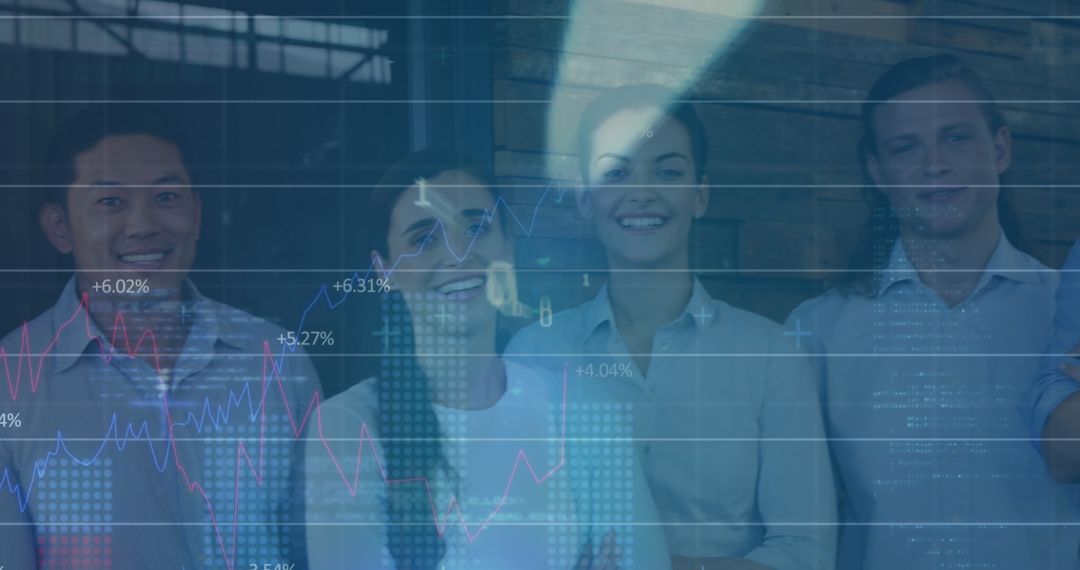 Diverse Team Embracing Data-Driven Business Solutions