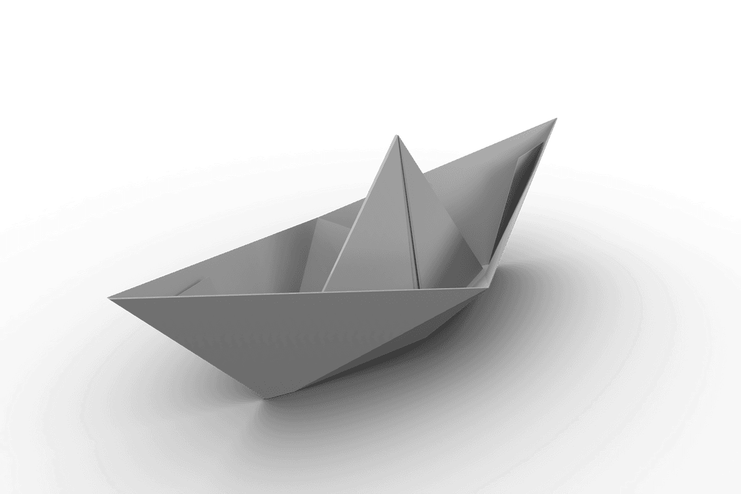 Digital Paper Boat on Transparent Background for Creative Uses