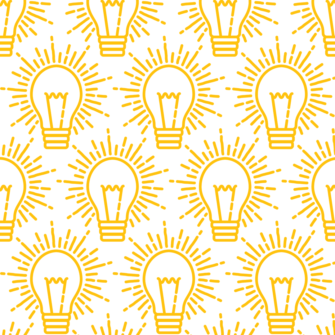 Yellow Lightbulb Pattern on Transparent Background for Creative Ideas