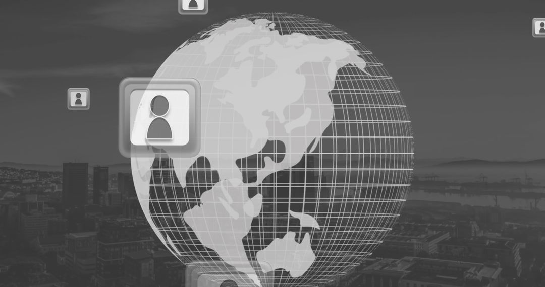 Digital Global Connections Network Around Spinning Globe