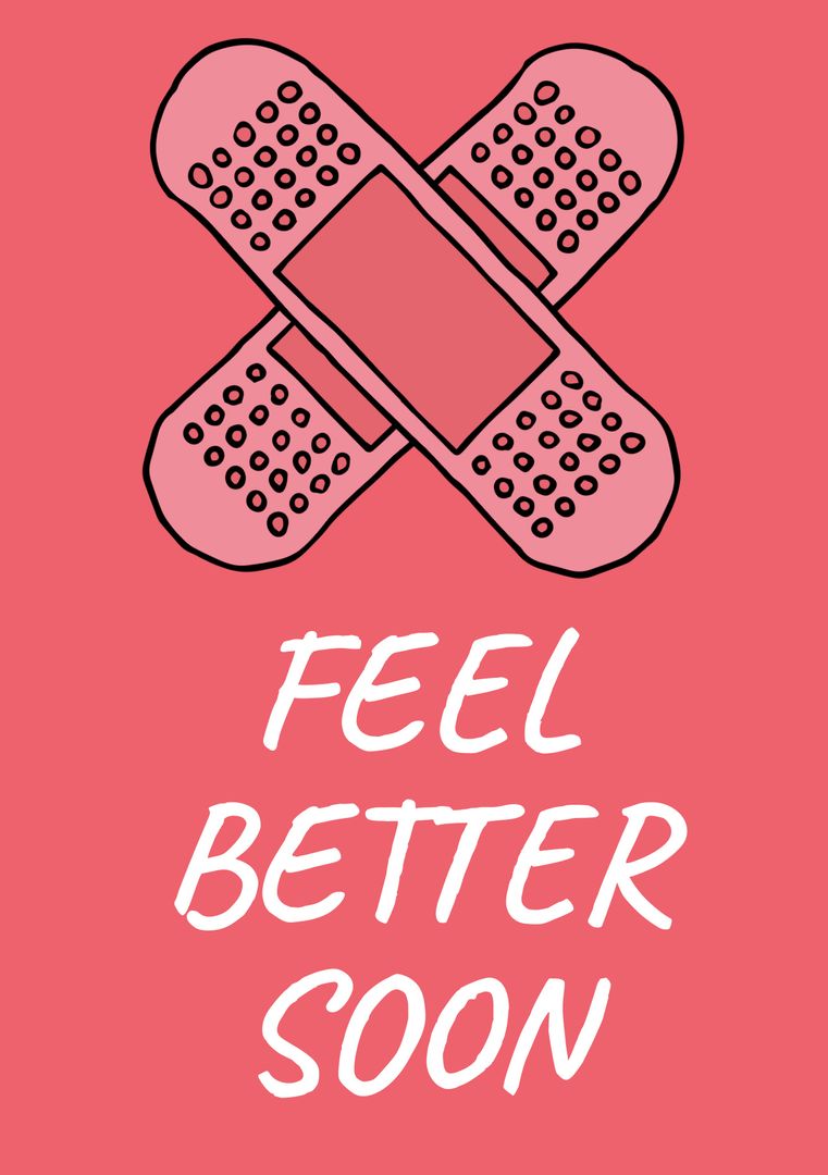 Feel Better Soon Card with Band-Aid Symbol