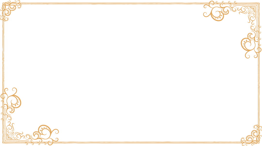 Transparent Gold Filigree Frame with Ornate Scroll Patterns