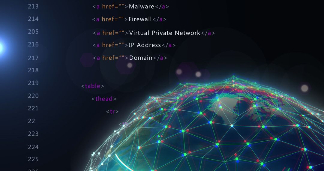 Global Network Connections and Cybersecurity Link Elements