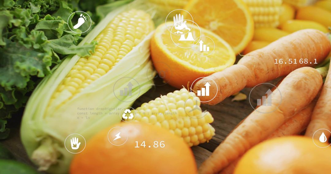 Nutritious Fresh Produce with Data Visualization Overlays