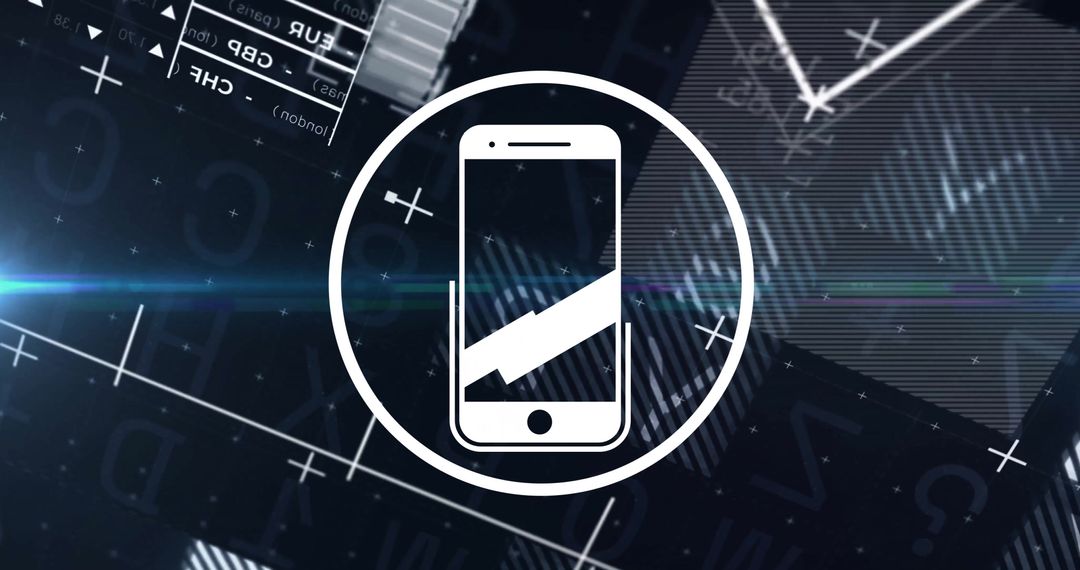 Digital Concept Smartphone Icon on Futuristic Data Background