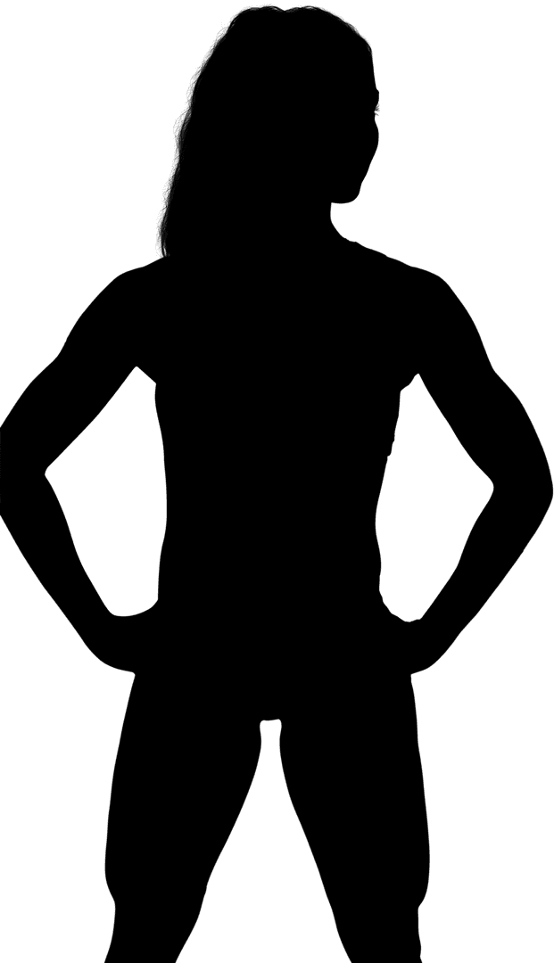 Silhouette of Athletic Woman with Transparent Design
