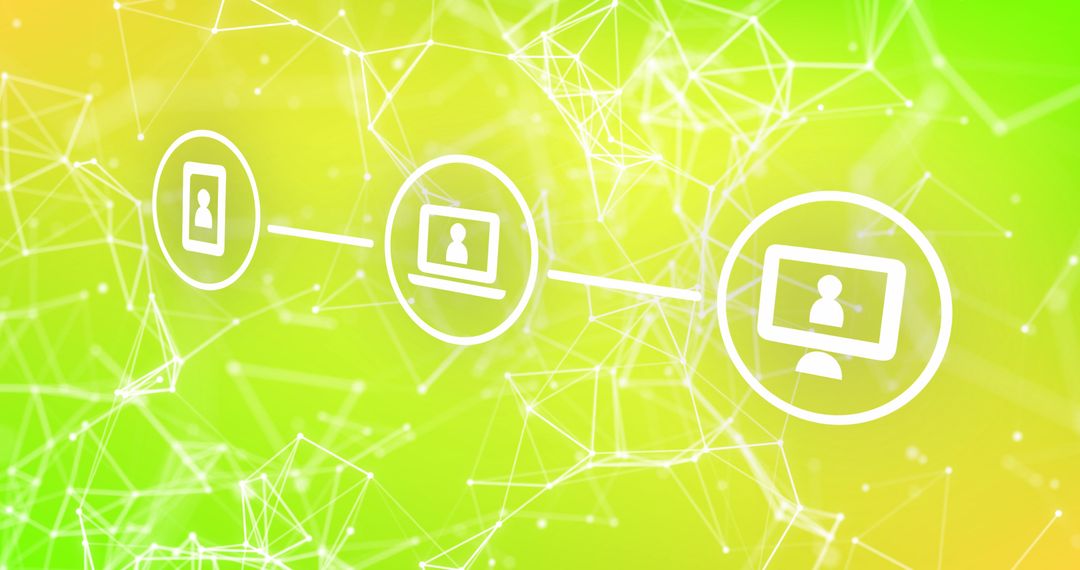 Network Connections Symbolizing Global Data Exchange on Green Background