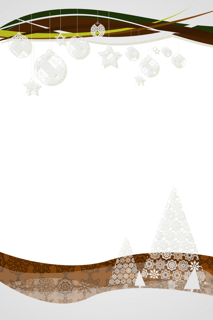 Festive Christmas Ornaments and Trees on Transparent Background