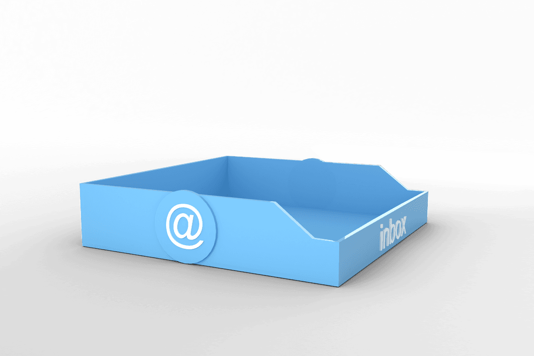 Blue Inbox on Transparent Background Digital Illustration