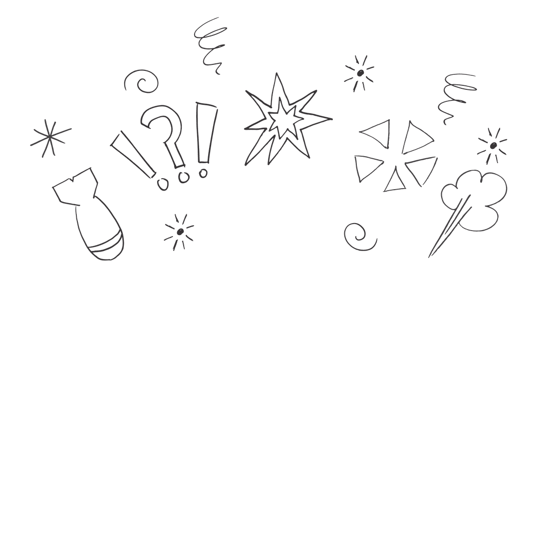 Explosive Abstract Symbols on Transparent Background