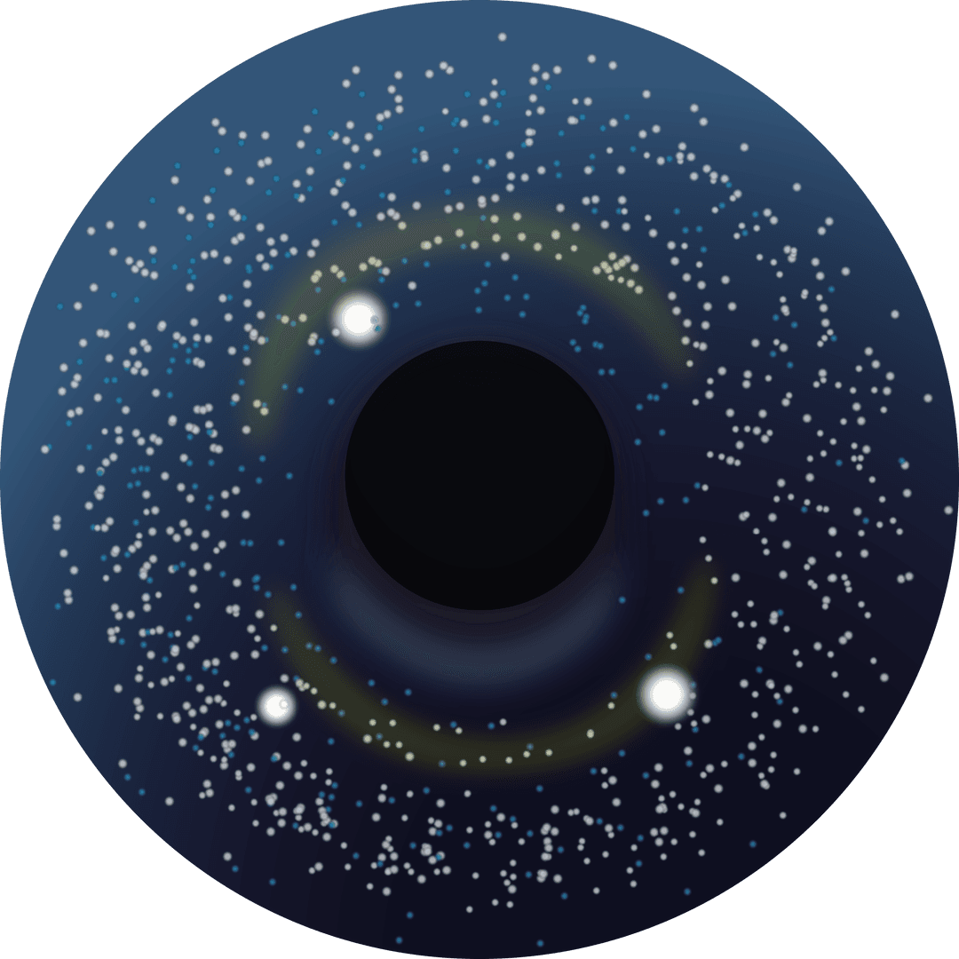 Abstract Blue Circular Design on Transparent Background