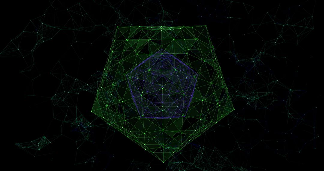 Digital Geometric Network Spheres on Black Background