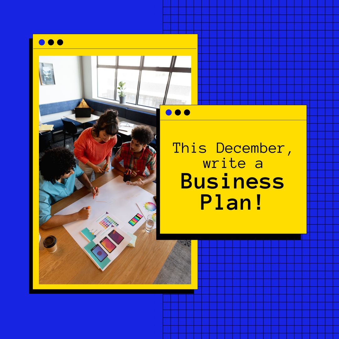 Multiracial Team Brainstorming Business Plan in Modern Office