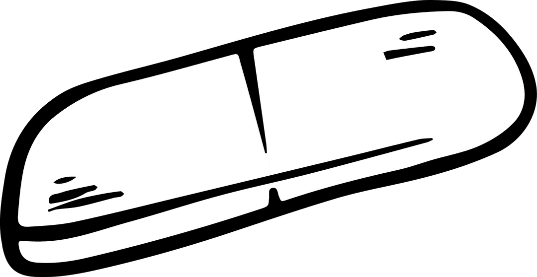 Two-Tone Capsule Illustration on Transparent Background