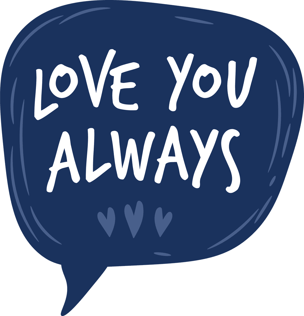 Digital Valentine's Day Love Message on Transparent Background