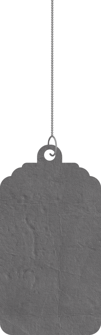 Transparent Gray Paper Gift Tag with String Illustration