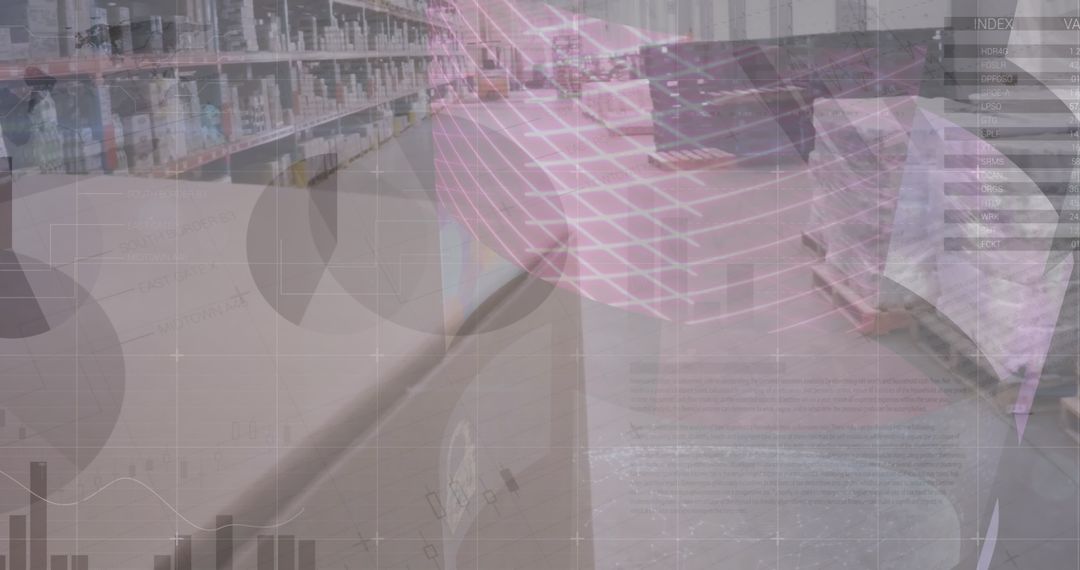 Digital Interface Overlay on Warehouse Inventory