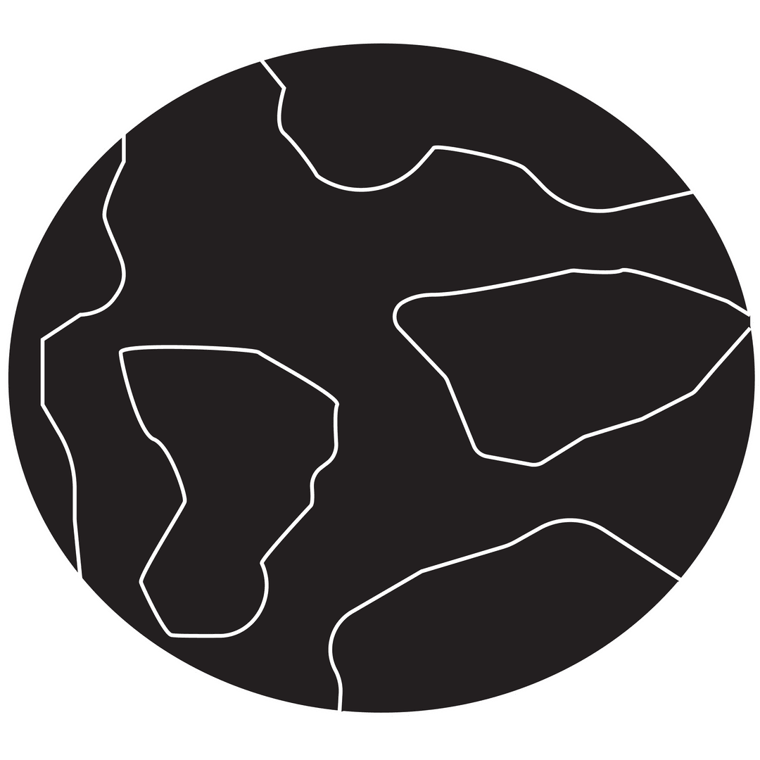 Abstract Black and White Shape on Transparent Background