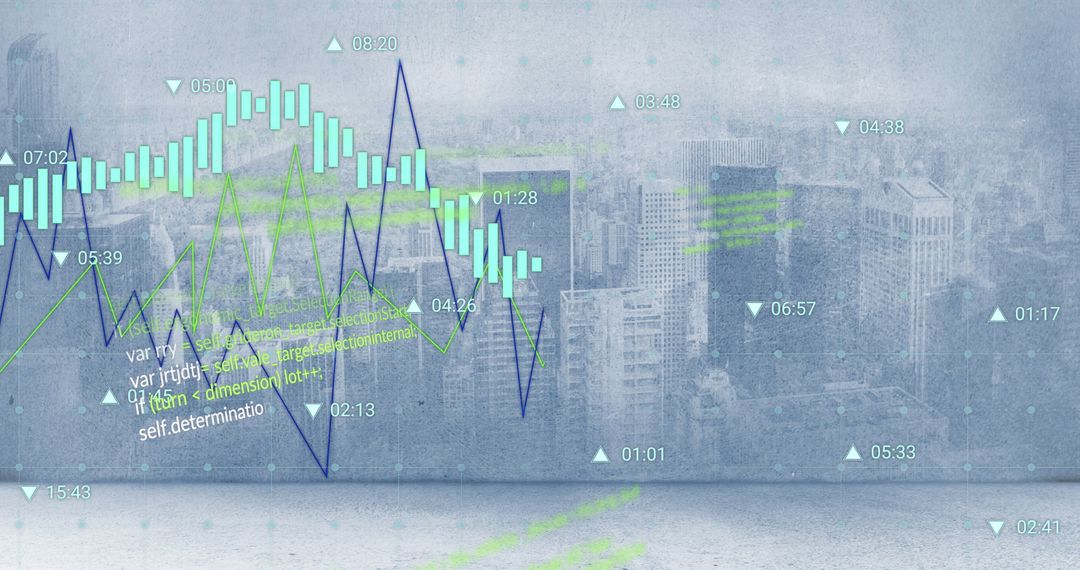 Digital Data Analytics Over Futuristic Cityscape