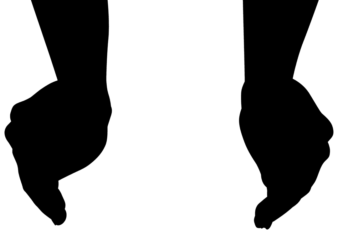 Reaching Hands Silhouette Vector on Transparent Background