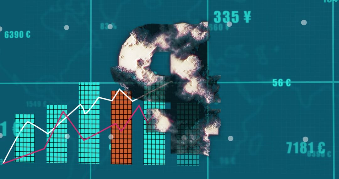 Abstract Financial Diagram with Ruble Symbol for Data Analysis Concept