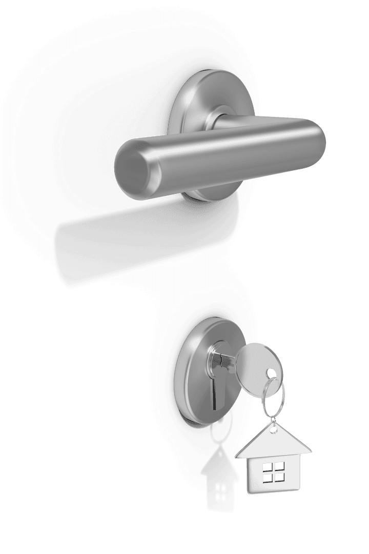 Transparent Modern Doorknob Keyring with House Symbol