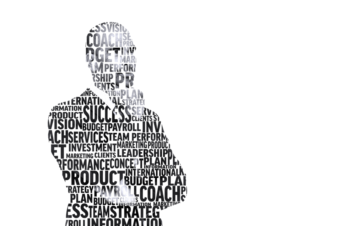 Businessman Silhouette with Success Concept on Transparent Background