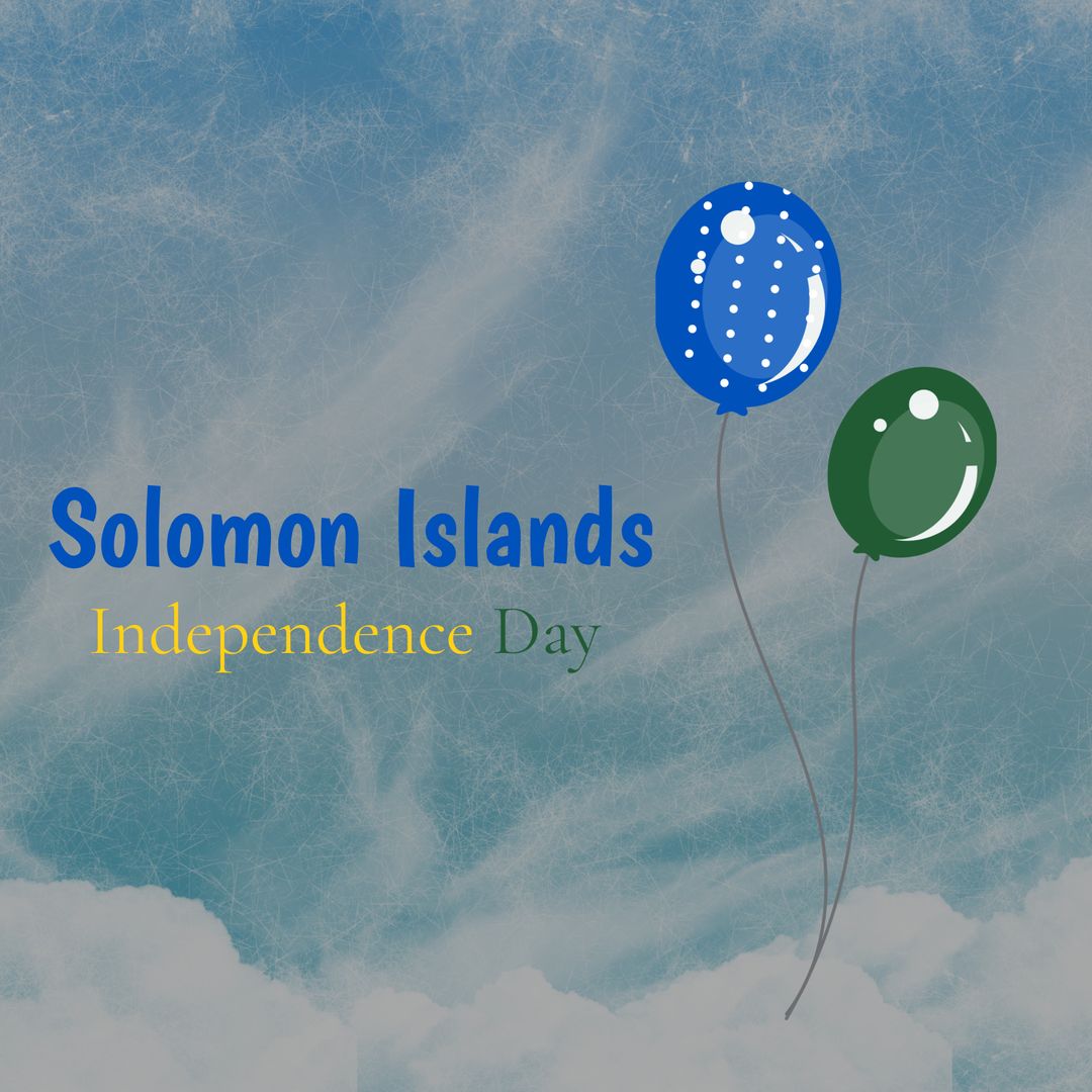 Solomon Islands Independence Day Festive Design with Balloons