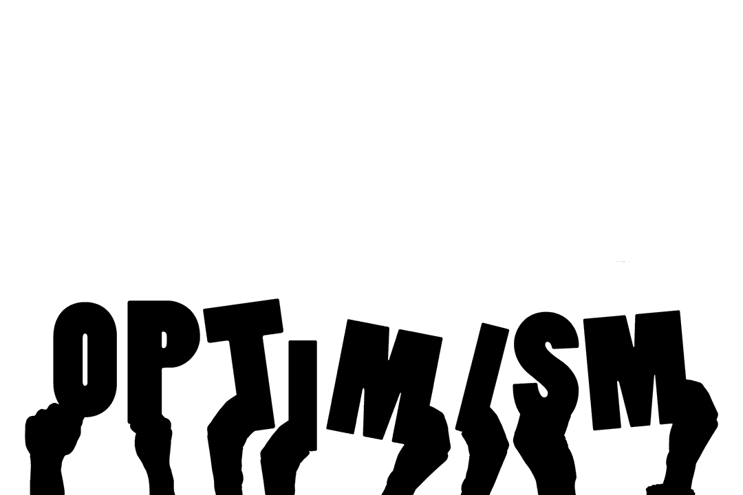 Transparent Hands Holding Text Graphic Symbolizing Optimism