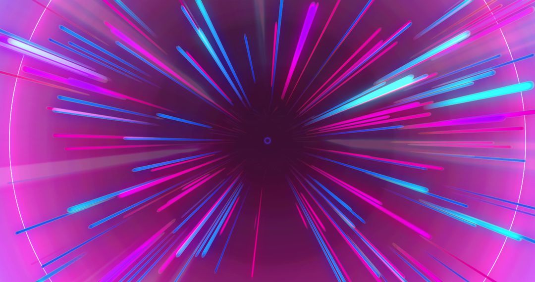 Purple and Blue Neon Light Trails in Abstract Motion