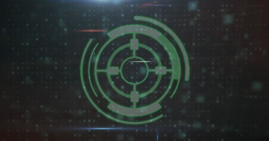 Round Scanner Surrounded by Digital Encryption Interface