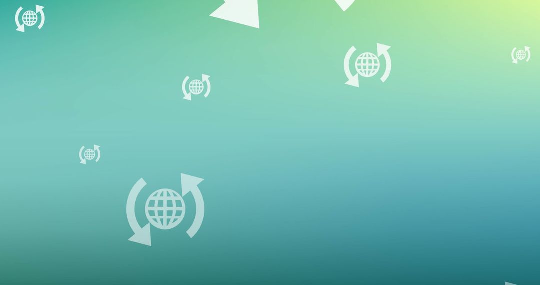 Digital Globe Icons on Gradient Green Background