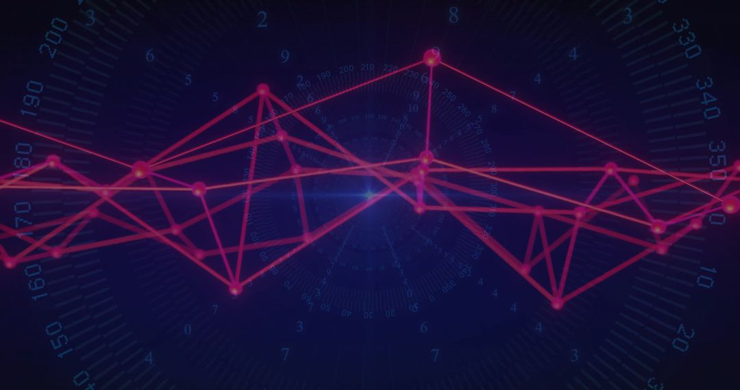 Futuristic Digital Data Network with Glowing Nodes on Blue Background
