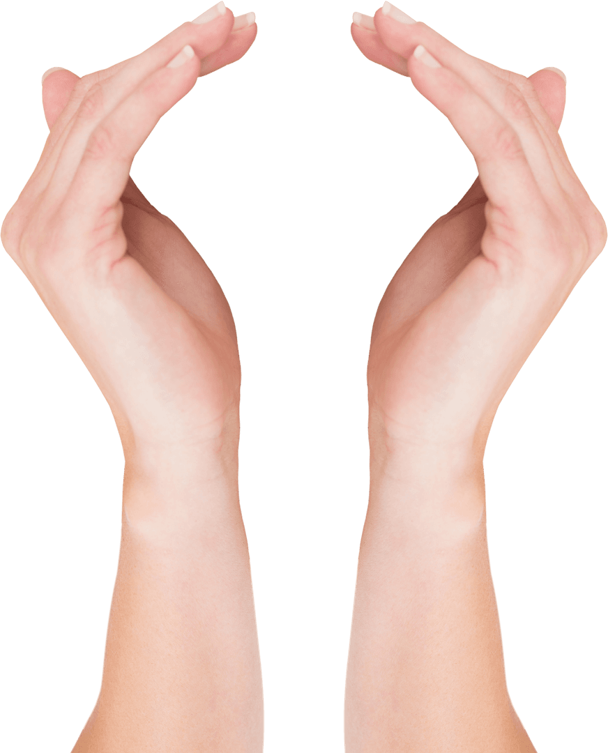 Expressive Female Hands Gesturing on Transparent Background