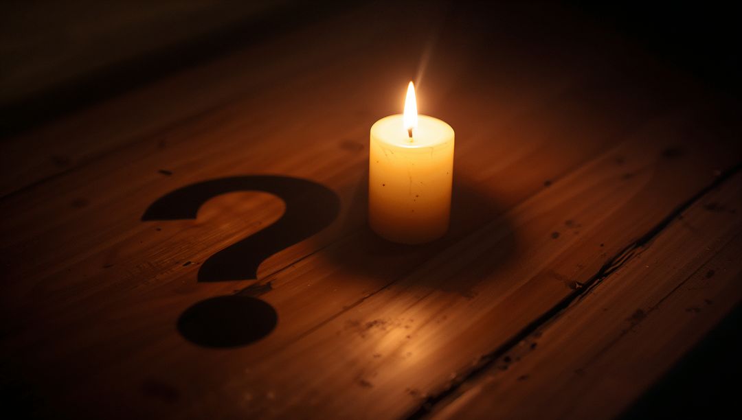 Candlelight Casting Mystery Question Mark Shadow
