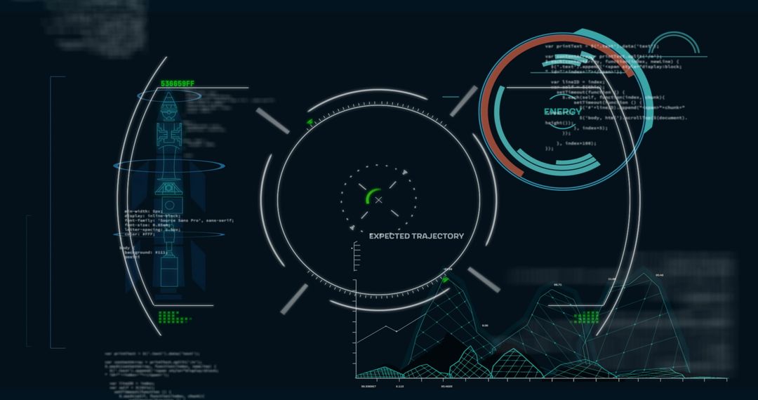 Futuristic Data Processing Interface with Scope Scanning