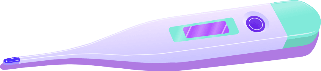 Flat Digital Thermometer on Transparent Background for Healthcare Use