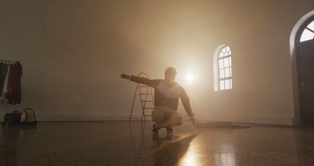 Dynamic Motion of Dancer in Atmospheric Studio
