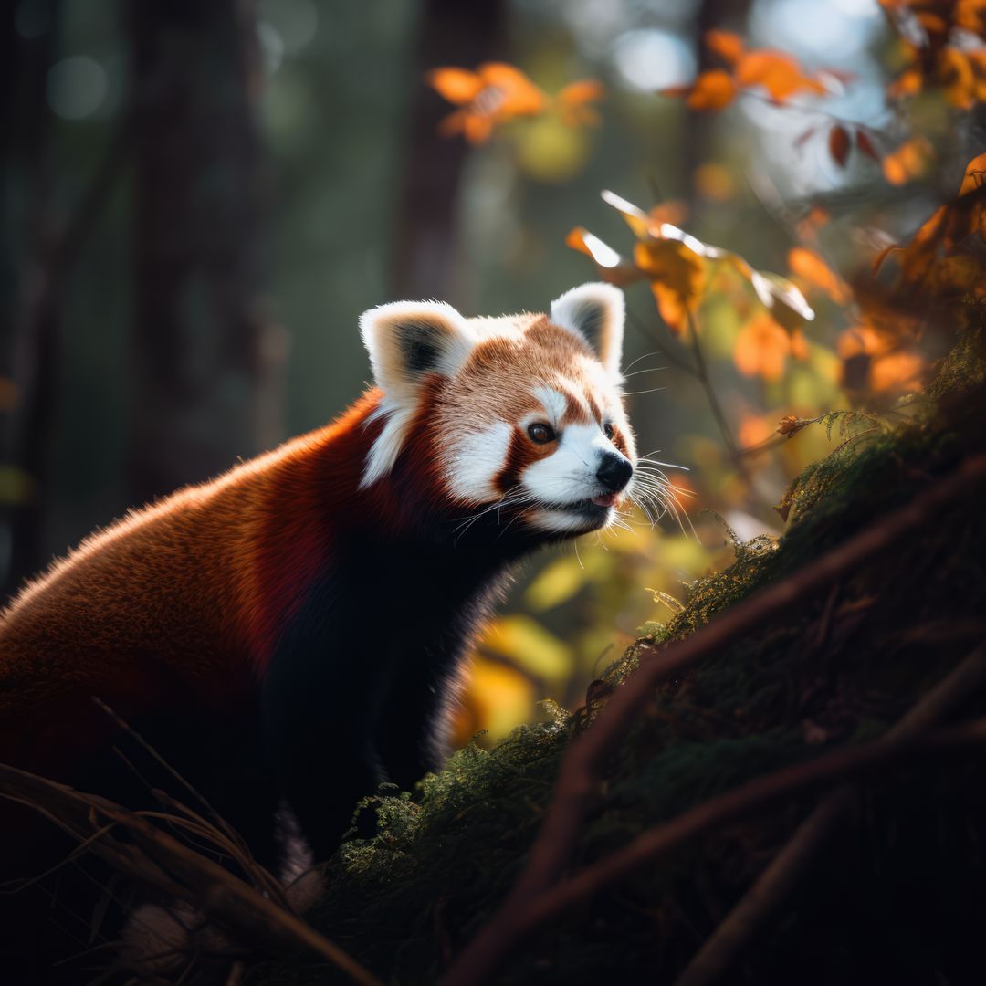 Close up of red panda in forest, created using generative ai technology - Free Images, Stock Photos and Pictures on Pikwizard.com