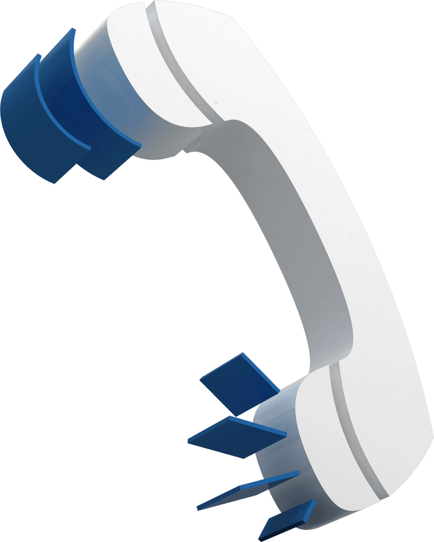 Transparent Telephone Receiver Icon on White Background