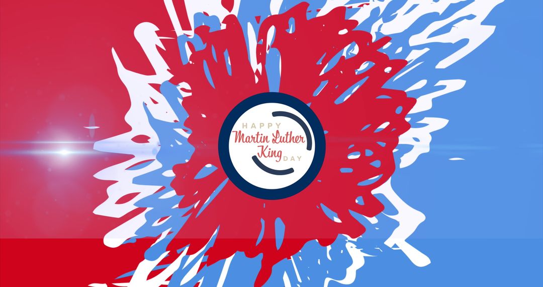 Dynamic Martin Luther King Day Design with Red and Blue Splashes