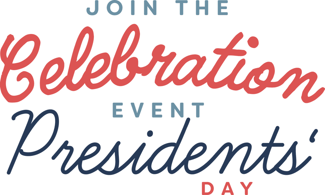 President's Day Celebration Text in Retro Design on Transparent