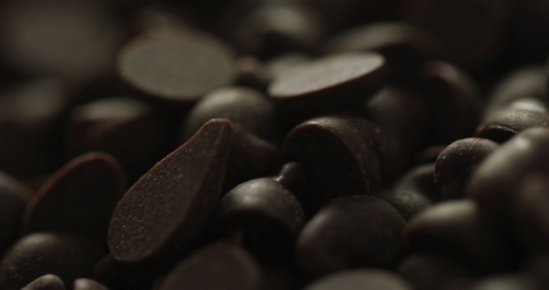 Close-Up of Dark Chocolate Chips with Shallow Depth of Field - Free Images, Stock Photos and Pictures on Pikwizard.com